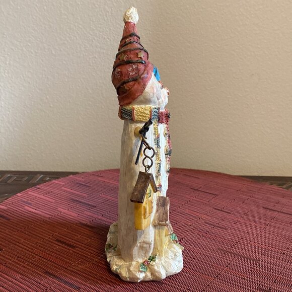 Lovable Snow Couple Holding a Birdhouse & Bird - Picture 4 of 11